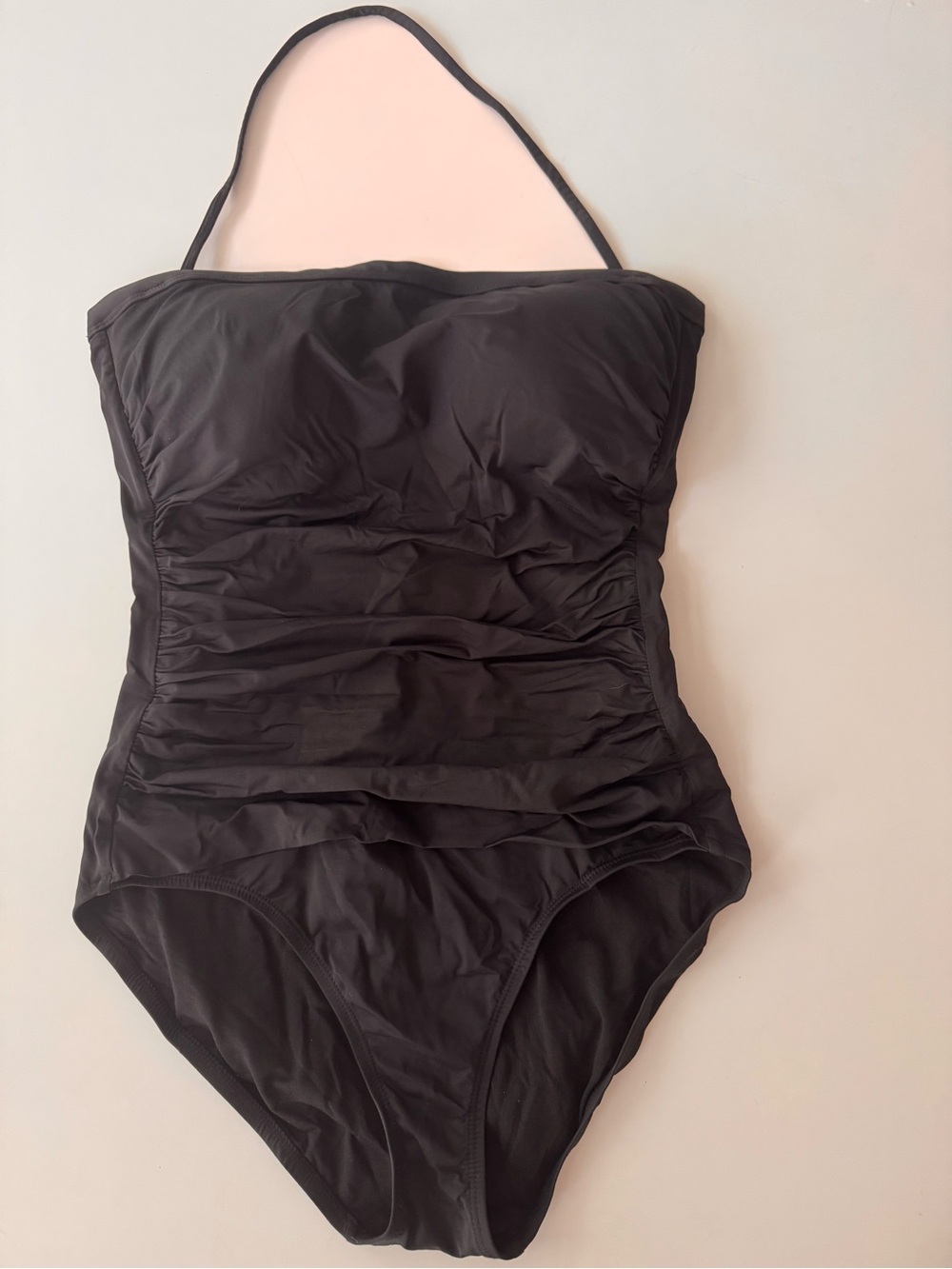 Tommy Bahama Black Ruched One-Piece Swimsuit